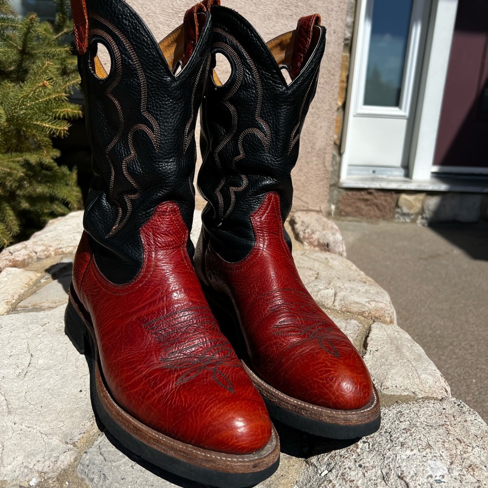 Boulet Cowboy Boots- Bison Leather